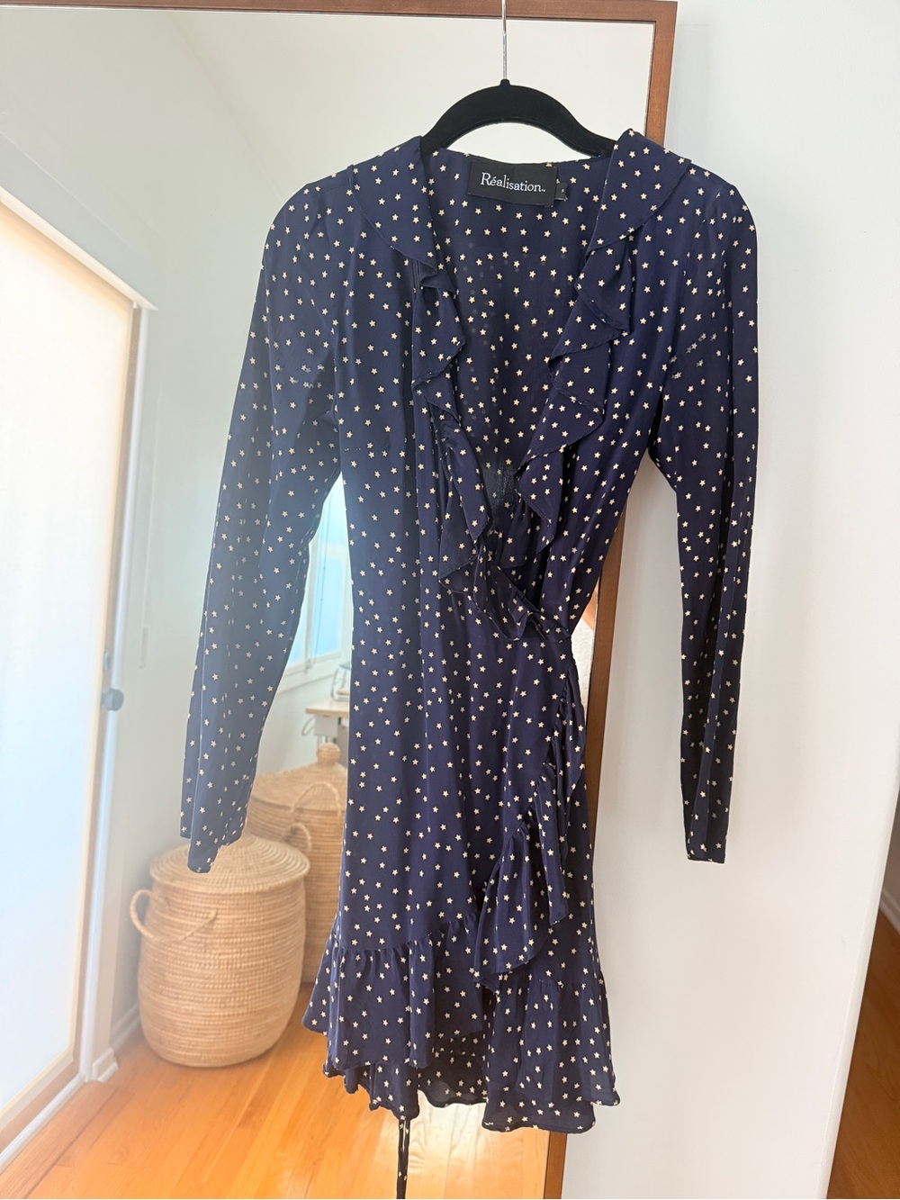 Realisation Par Navy Star Wrap Dress